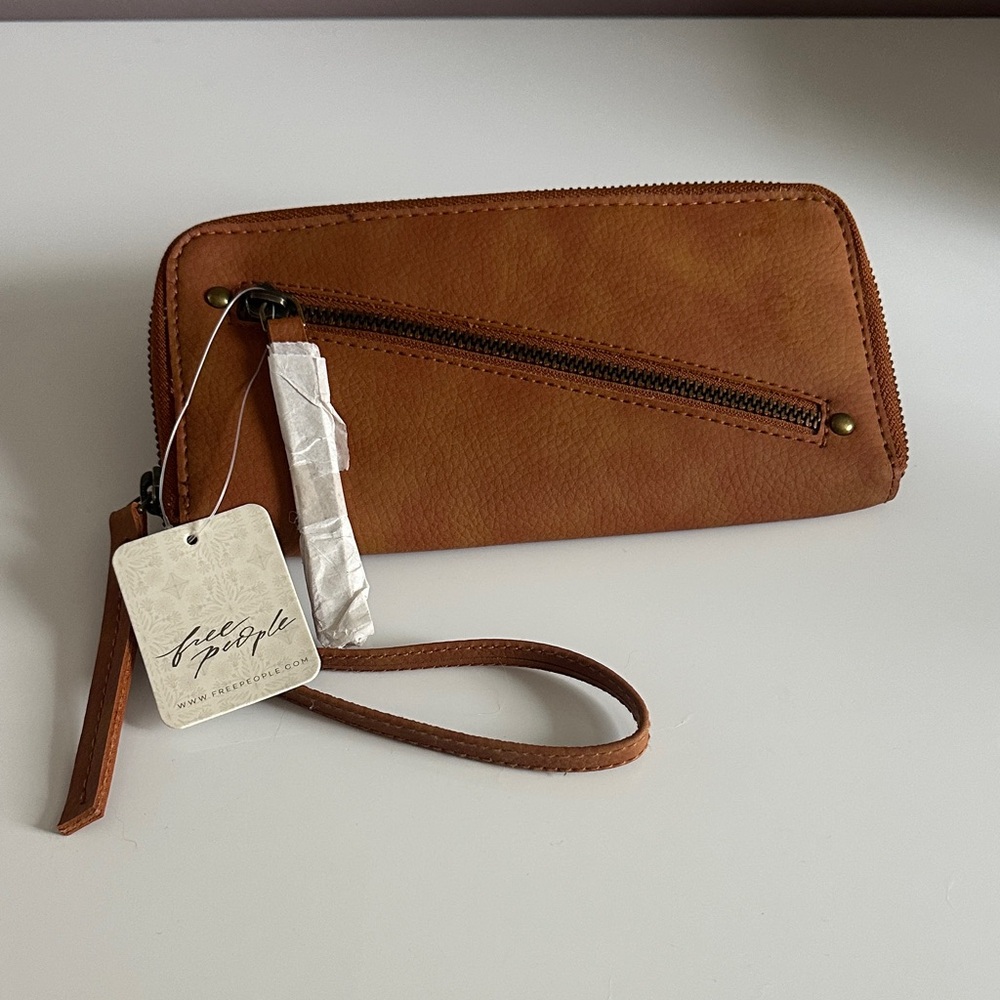 Free People Vegan Tan Leather Wristlet